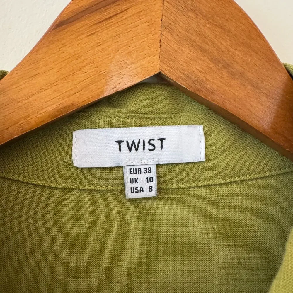 Twist Floral Lightweight Green Shirt Jacket Shacket Button Up US 8 - Picture 6 of 6